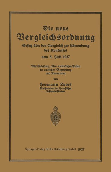 Produktbild: Die neue Vergleichsordnung