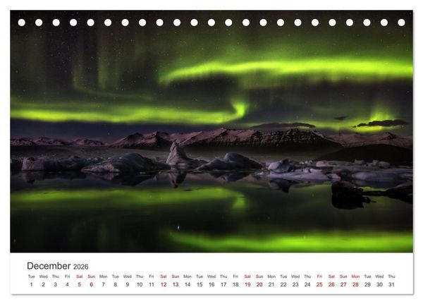 Produktbild: Iceland Aurora - Night Photography by Tony Prower (Desk Calendar 2026 DIN A5 landscape), CALVENDO 12 Month DeskCalendar