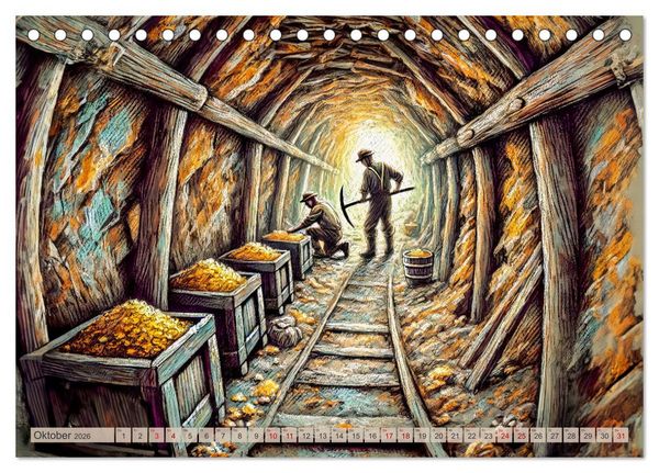 Produktbild: Auf den Spuren des Goldes - Vom Goldrausch am Yukon River (Tischkalender 2026 DIN A5 quer), CALVENDO Monatskalender