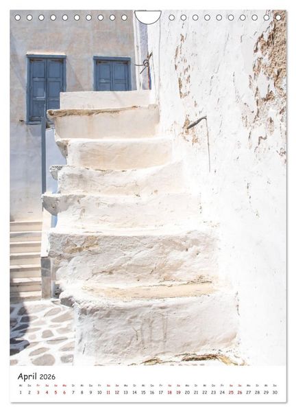 Produktbild: Treppauf, treppab in den Altstadtgassen von Mykonos (Wandkalender 2026 DIN A4 hoch), CALVENDO Monatskalender