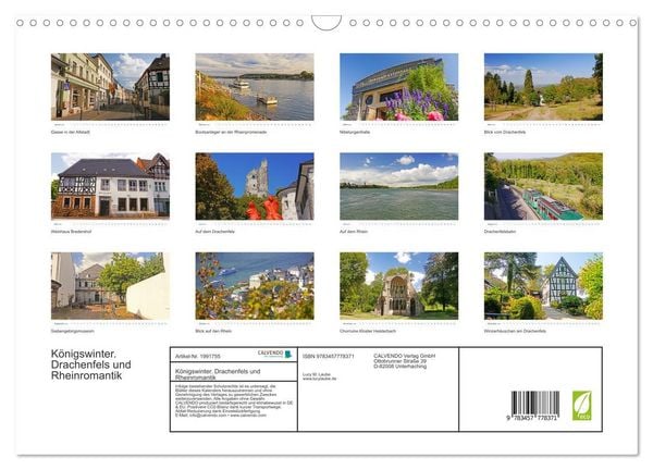 Produktbild: K&ouml;nigswinter. Drachenfels und Rheinromantik (Wandkalender 2026 DIN A3 quer), CALVENDO Monatskalender