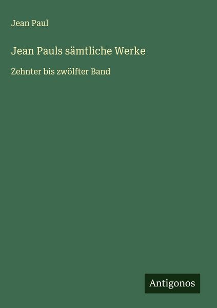 Produktbild: Jean Pauls s&auml;mtliche Werke