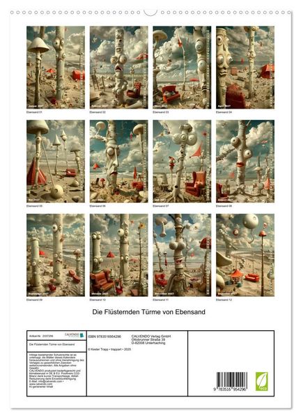 Produktbild: Die Fl&uuml;sternden T&uuml;rme von Ebensand (hochwertiger Premium Wandkalender 2027 DIN A2 hoch), Kunstdruck in Hochglanz