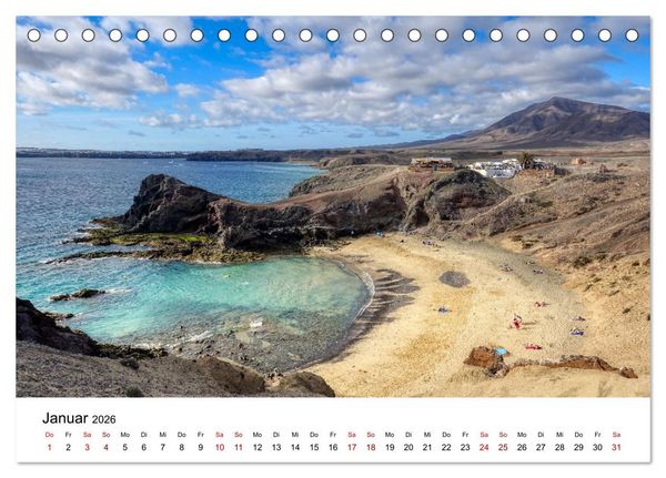 Produktbild: Lanzarote - Insel der spektakul&auml;ren Landschaften (Tischkalender 2026 DIN A5 quer), CALVENDO Monatskalender