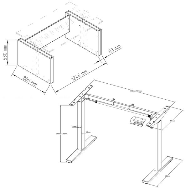 Produktbild: Schreibtisch h&ouml;henverstellbar Salia 140x80