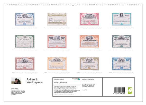 Produktbild: Aktien & Wertpapiere (hochwertiger Premium Wandkalender 2026 DIN A2 quer), Kunstdruck in Hochglanz