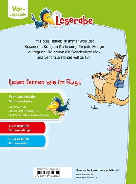 Produktbild: Hotel Tierlieb - Leserabe ab Vorschule - Erstlesebuch f&uuml;r Kinder ab 5 Jahren