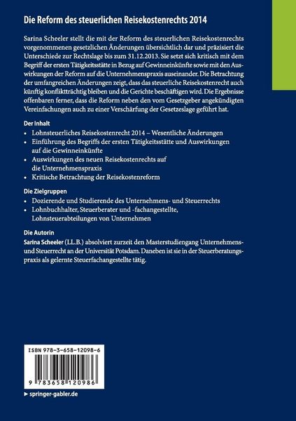 Produktbild: Die Reform des steuerlichen Reisekostenrechts 2014