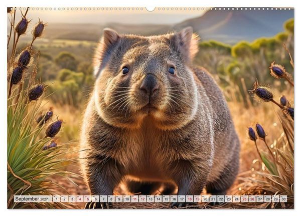 Produktbild: Niedliche Wombats - Australiens flauschige Beuteltiere zum Verlieben (Wandkalender 2027 DIN A2 quer), CALVENDO Monatskalender