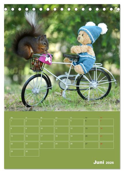 Produktbild: Eichh&ouml;rnchen - Abenteuer mit Freund Teddy (Tischkalender 2026 DIN A5 hoch), CALVENDO Monatskalender