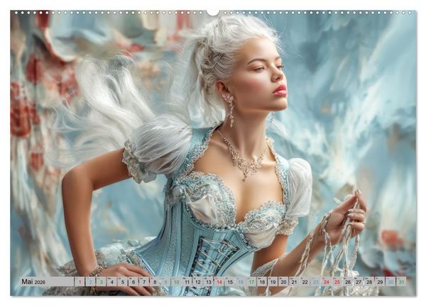 Produktbild: Frauen und Korsetts - Malerische Werke (hochwertiger Premium Wandkalender 2026 DIN A2 quer), Kunstdruck in Hochglanz