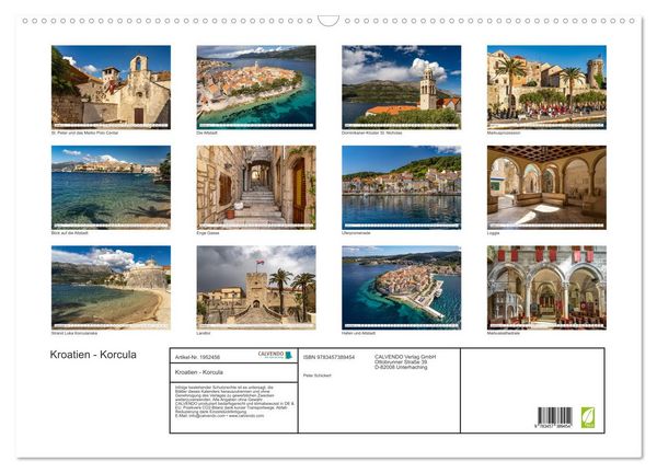 Produktbild: Kroatien - Korcula (Wandkalender 2026 DIN A2 quer), CALVENDO Monatskalender