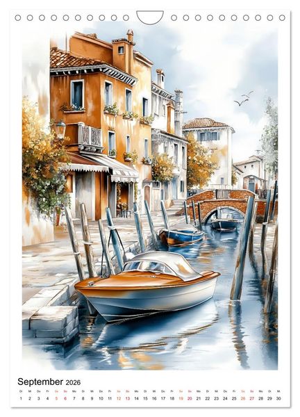 Produktbild: Venedig - Br&uuml;cken, Kan&auml;le, Gondeln (Wandkalender 2026 DIN A4 hoch), CALVENDO Monatskalender