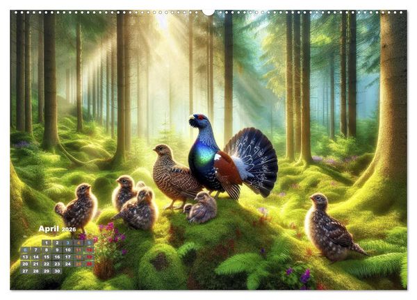 Produktbild: Stark wie der Auerhahn (hochwertiger Premium Wandkalender 2026 DIN A2 quer), Kunstdruck in Hochglanz