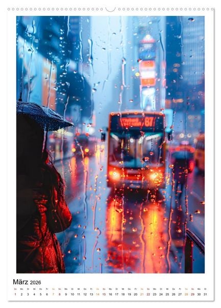 Produktbild: Regen Tage (hochwertiger Premium Wandkalender 2026 DIN A2 hoch), Kunstdruck in Hochglanz