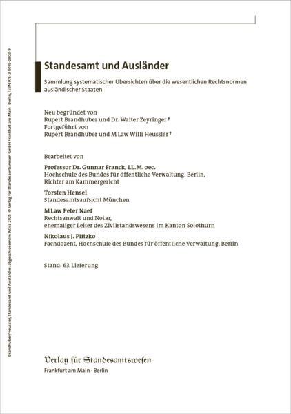 Produktbild: Standesamt und Ausl&auml;nder