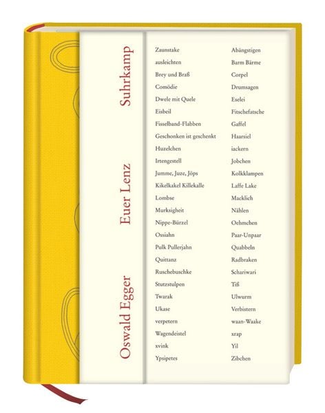 Euer Lenz, Gebundene Ausgabe von Oswald Egger, Suhrkamp, 9783518423516