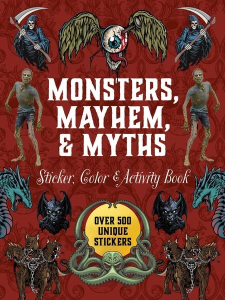 Produktbild: Monsters, Mayhem, and Myths Sticker, Color & Activity Book