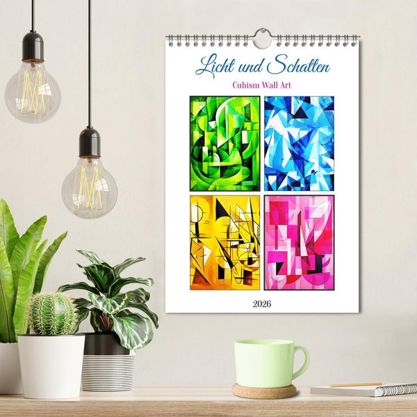 Produktbild: Licht und Schatten . Cubism Wall Art (Wandkalender 2026 DIN A4 hoch), CALVENDO Monatskalender