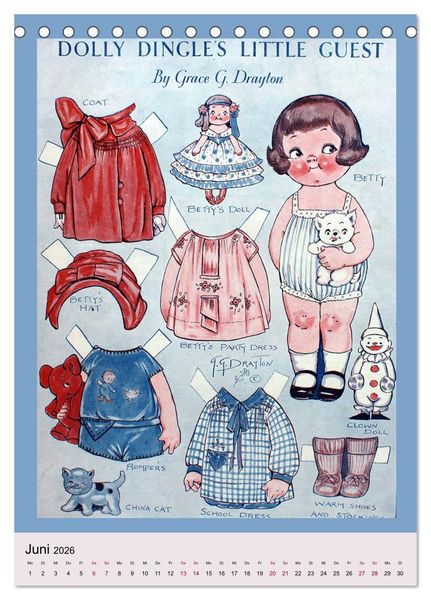Produktbild: Dolly Dingle Kalender - Anziehpuppen von Grace G. Drayton (Tischkalender 2026 DIN A5 hoch), CALVENDO Monatskalender