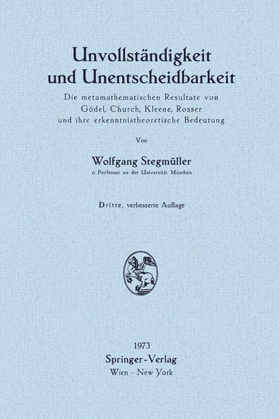 Unvollständigkeit und Unentscheidbarkeit