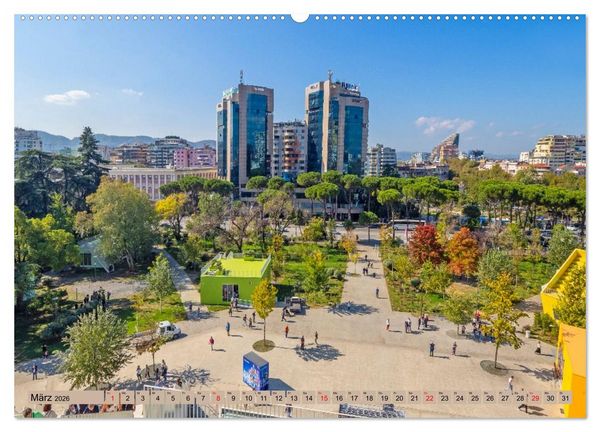 Produktbild: Tirana - Herz Albaniens (Wandkalender 2026 DIN A2 quer), CALVENDO Monatskalender