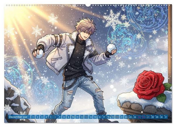 Produktbild: Shōnen-Abenteuer und Shōjo-Romantik - Ein Manga-Kalender f&uuml;r Herz und Seele (Wandkalender 2026 DIN A2 quer), CALVENDO Monatskalender