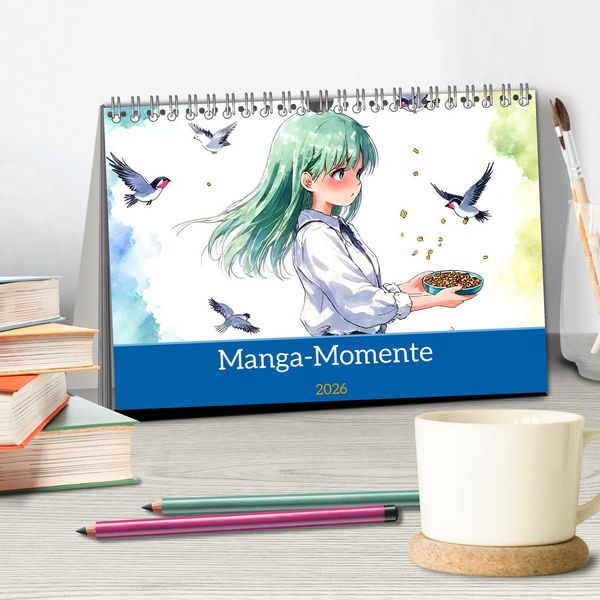 Produktbild: Manga-Momente (Tischkalender 2026 DIN A5 quer), CALVENDO Monatskalender