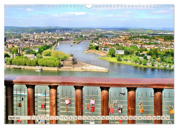 Produktbild: Koblenz - Festung Ehrenbreitstein und das Deutsche Eck (Wandkalender 2026 DIN A3 quer), CALVENDO Monatskalender