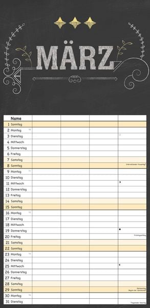 Produktbild: Tafel Timer Familienplaner 2026 - Familienkalender 22x45 cm - 4 Spalten - Kalender mit Ferienterminen und vielen Zusatzinformationen - Wandkalender
