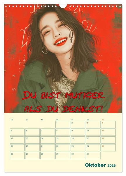 Produktbild: Liebe das Leben! Mit Affirmationen gl&uuml;cklich durch das Jahr! (Wandkalender 2026 DIN A3 hoch), CALVENDO Monatskalender