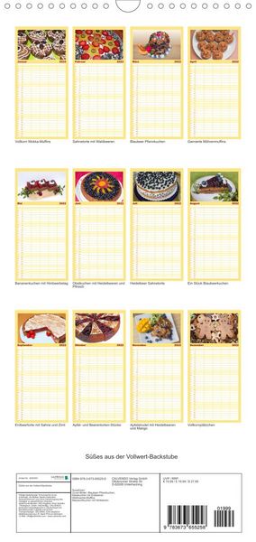 Produktbild: Familienplaner S&uuml;&szlig;es aus der Vollwert-Backstube (Wandkalender 2022 , 21 cm x 45 cm, hoch)