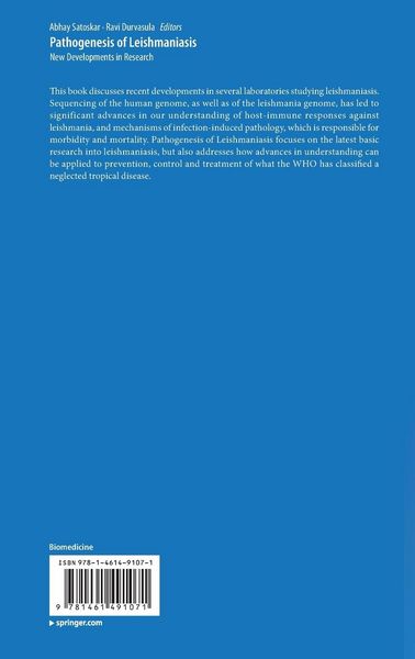 Produktbild: Pathogenesis of Leishmaniasis