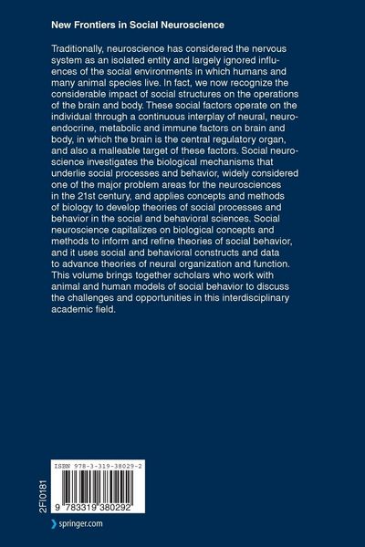 Produktbild: New Frontiers in Social Neuroscience