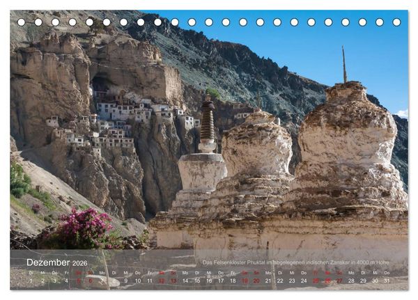Produktbild: Buddhistische Kl&ouml;ster im Himalaya (Tischkalender 2026 DIN A5 quer), CALVENDO Monatskalender