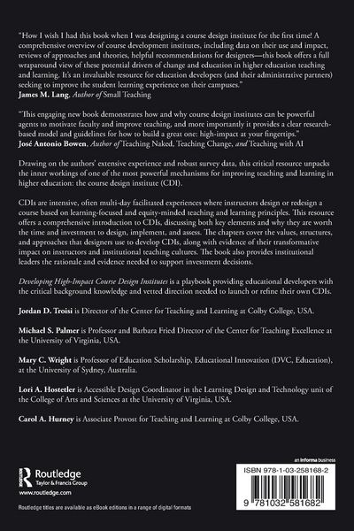 Produktbild: Developing High-Impact Course Design Institutes