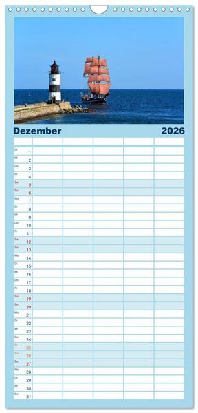 Produktbild: Familienplaner 2026 - MEER - Mehr! mit 5 Spalten (Wandkalender, 21 x 45 cm) CALVENDO
