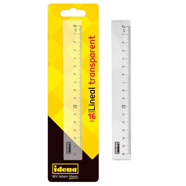Idena Lineal transparent 16cm Blister