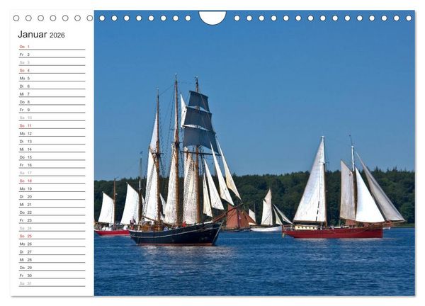 Produktbild: Historische Segelschiffe auf der Ostsee (Wandkalender 2026 DIN A4 quer), CALVENDO Monatskalender