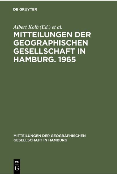 Produktbild: Mitteilungen der Geographischen Gesellschaft in Hamburg. 1965