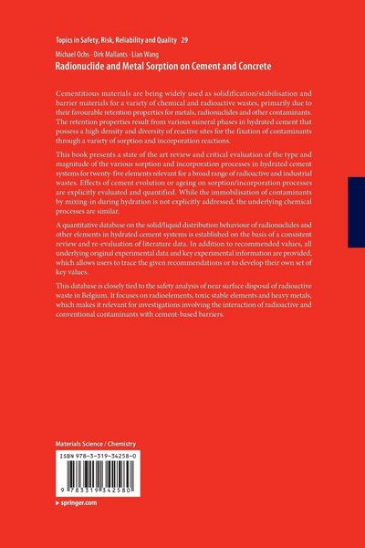 Produktbild: Radionuclide and Metal Sorption on Cement and Concrete