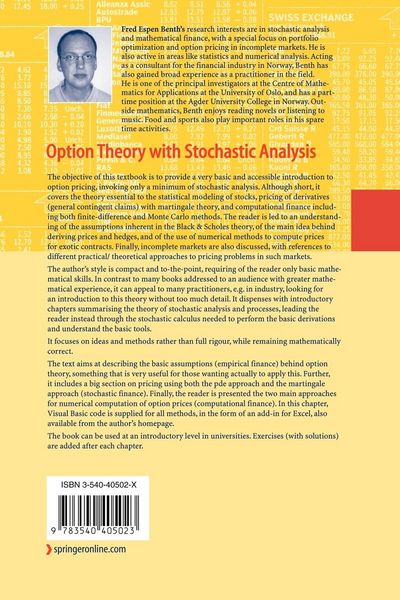 Produktbild: Option Theory with Stochastic Analysis