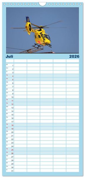 Produktbild: Familienplaner 2026 - Helikopter in der Luft 2.0 mit 5 Spalten (Wandkalender, 21 x 45 cm) CALVENDO