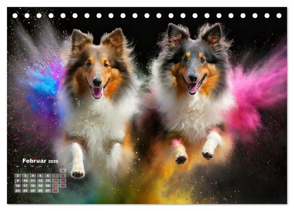 Produktbild: Holi Pulver - Doppelte Action (Tischkalender 2026 DIN A5 quer), CALVENDO Monatskalender