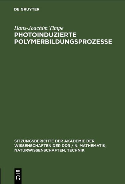 Produktbild: Photoinduzierte Polymerbildungsprozesse