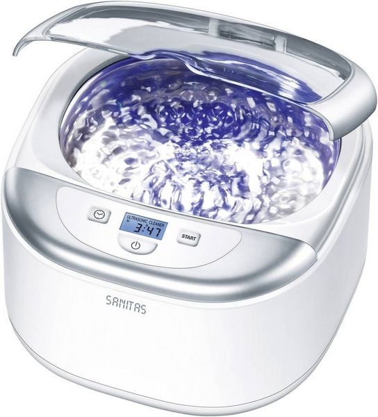 Produktbild: Sanitas Ultraschallreiniger SUR 42 550 ml Sanitas 609.10 Leistungsaufnahme (max.) (Details) 50 W Geh&auml;use-Material Kunststoff Ultraschall Reinigung