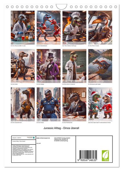 Produktbild: Jurassic Alltag - Dinos &uuml;berall (Wandkalender 2026 DIN A4 hoch), CALVENDO Monatskalender
