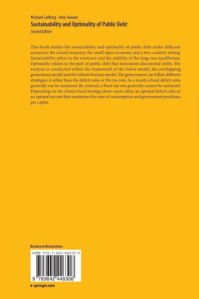 Produktbild: Sustainability and Optimality of Public Debt