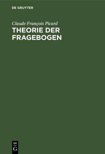 Produktbild: Theorie der Fragebogen