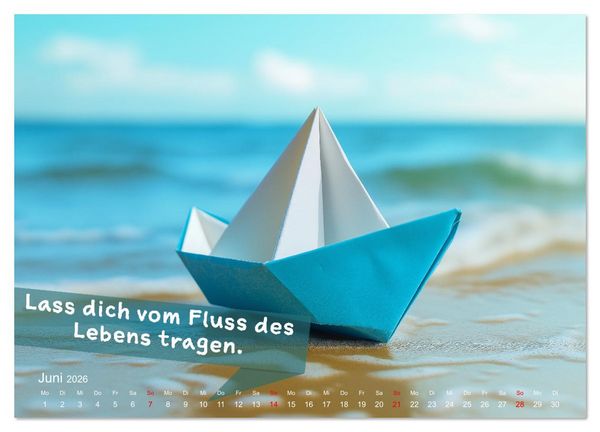 Produktbild: Origami Kalender der Achtsamkeit - Achtsamkeitskalender (Wandkalender 2026 DIN A4 quer), CALVENDO Monatskalender